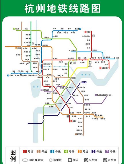 杭州地铁初期规划总计为10条线路