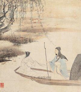 《游船图》是由中国著名山水画大师—张大千创作的的立轴设色纸本