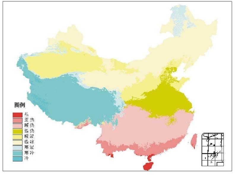 以各个地区活动积温的多少为标准,按农业生产所需要的热量指标划分的