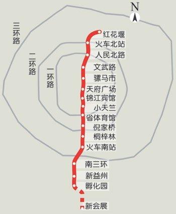 成都地铁1号线三期工程南段全长14