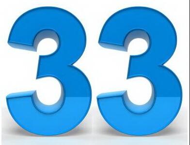 33,是32与34之间的自然数,合数.罗马数字