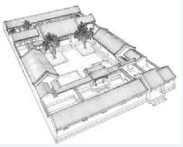 四合院在建筑上有一套固定的规格:北面是正房,东西是厢房,南面是倒座