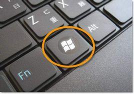 于鼠标右键的快捷菜单按键在一起),图案是microsoftwindows的视窗徽标