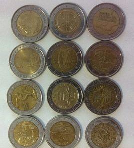 中文名欧元硬币 一欧元100欧分 正面图案统一的设计方案 发 行八种