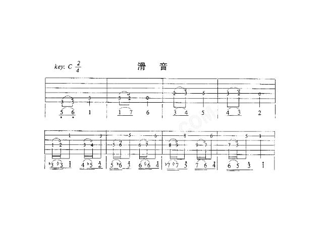 五线谱滑音符号