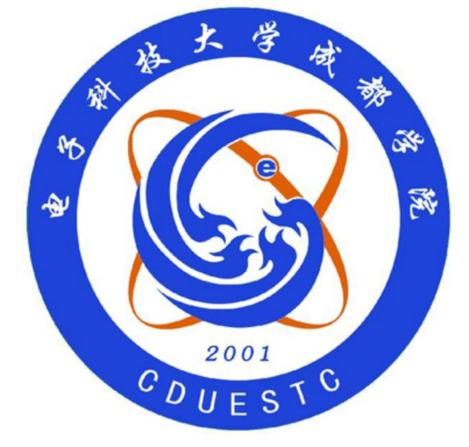 院徽中心的"电子信息"图案取自电子科技大学校徽,既代表了电子科学