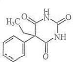 化学结构式:苯巴比妥钠.