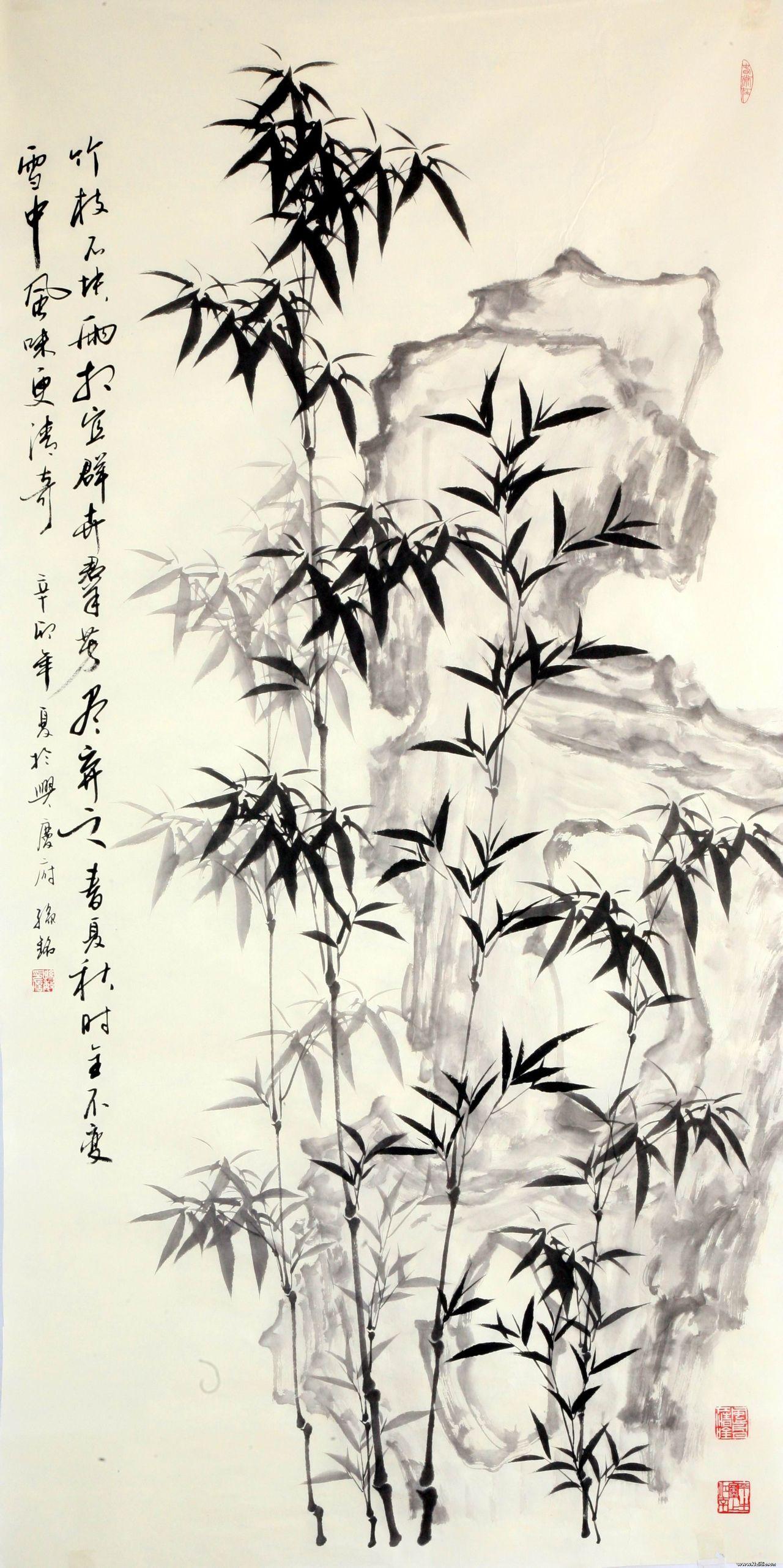 郑板桥诗意竹石