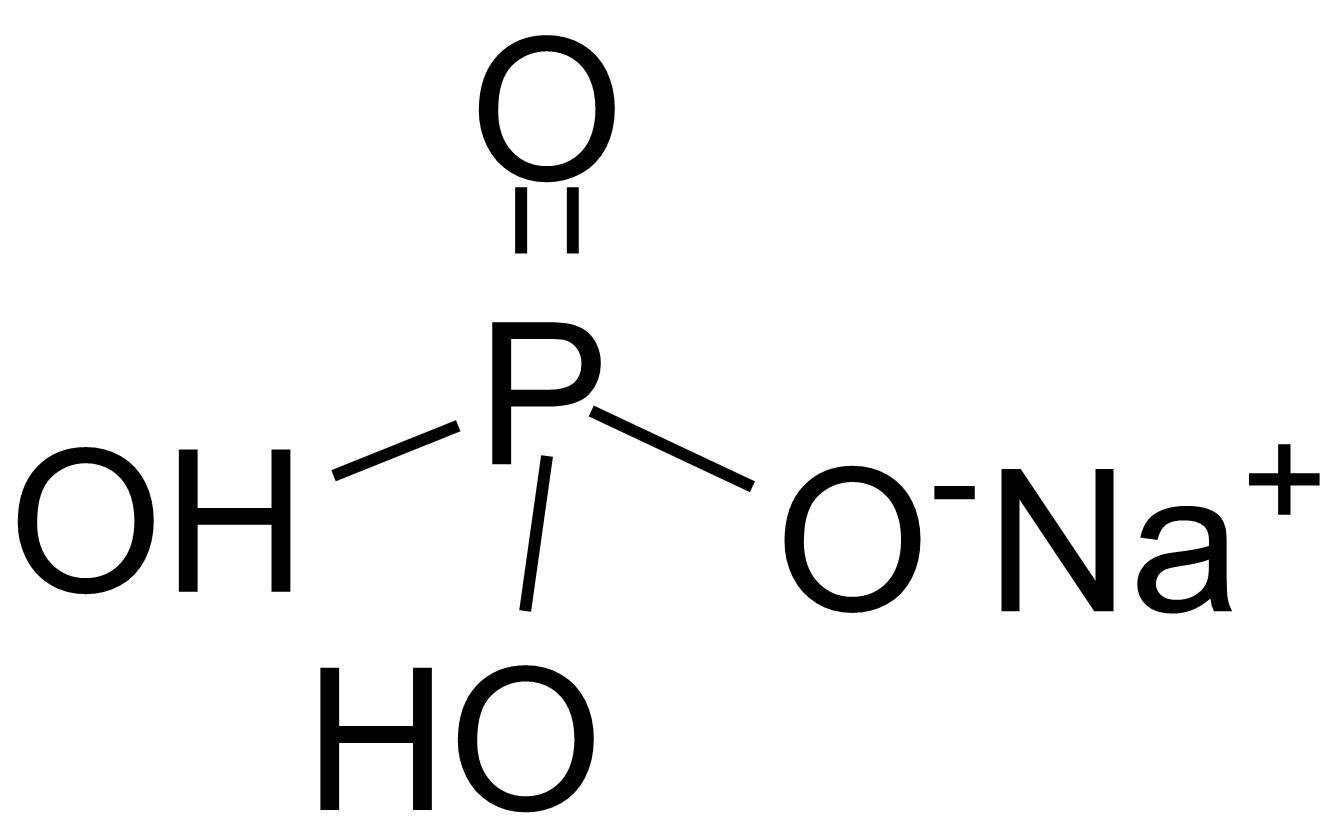 磷酸二氢钠(sodium dihydrogen phosphate,又称酸性磷酸钠,分子式为