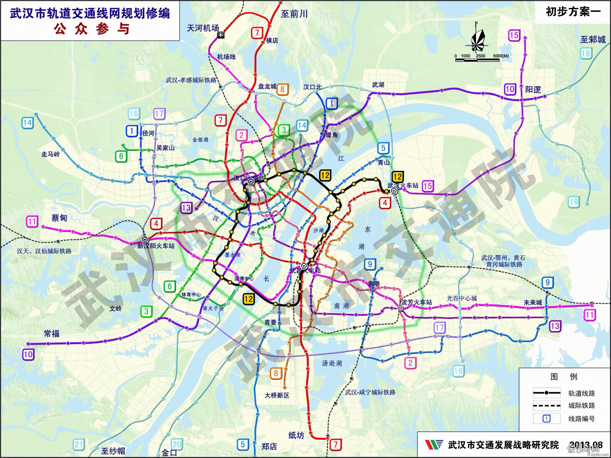根据武汉市轨道交通线网规划修编(2014-2049),13号线规划起于临空
