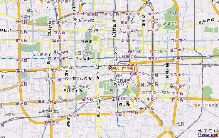 崇文门附近行政地图