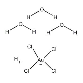 cesiumchloride,ferricchloride 名 四氯金酸三水合物 分子式 h7aucl4o3 外文名 gold acid chloride