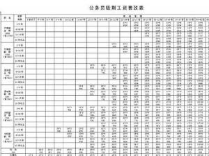 公务员工资套改等级标准对照表