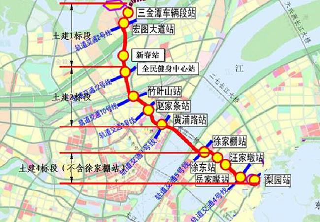 武汉轨道交通 8 号线主线工程分成两期进行建设,是武汉市第四条的地铁