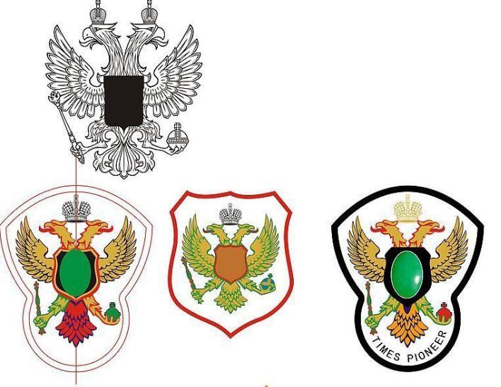 东欧国家的国徽或旗帜上,而他们的双头鹰则是引用自拜占庭帝国的国徽
