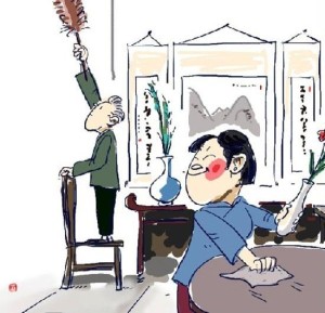 门画"腊月二十三,掸尘扫房子"的风俗,由来已久.