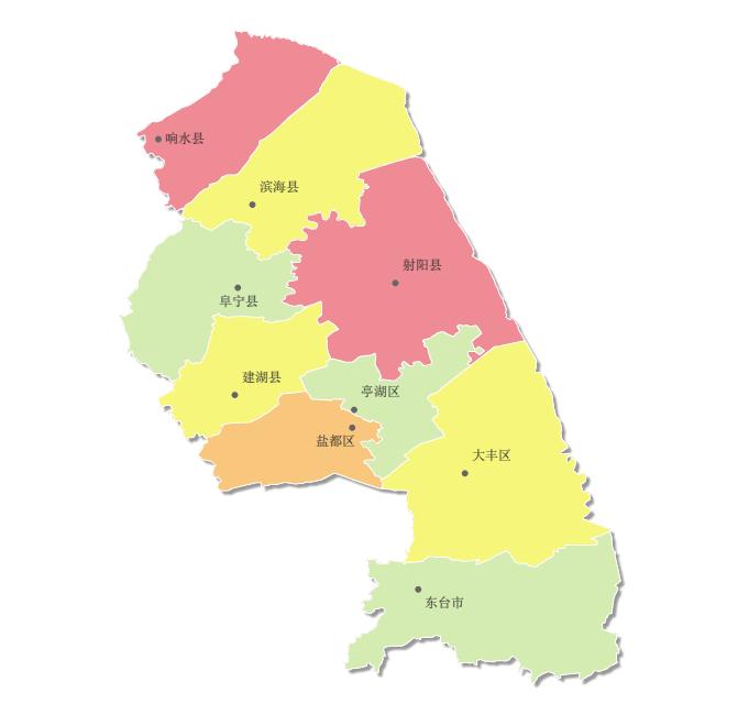 江苏省盐城市地图