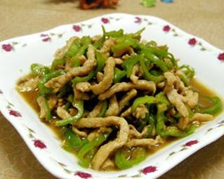 青椒丝炒肉丝多汁 0