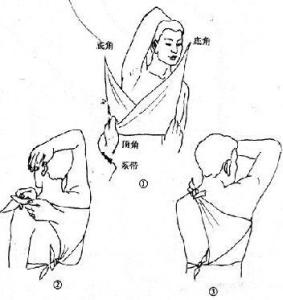 三角巾操作简单,使用方便,容易掌握,包扎面积大.三角巾可对全身各部位