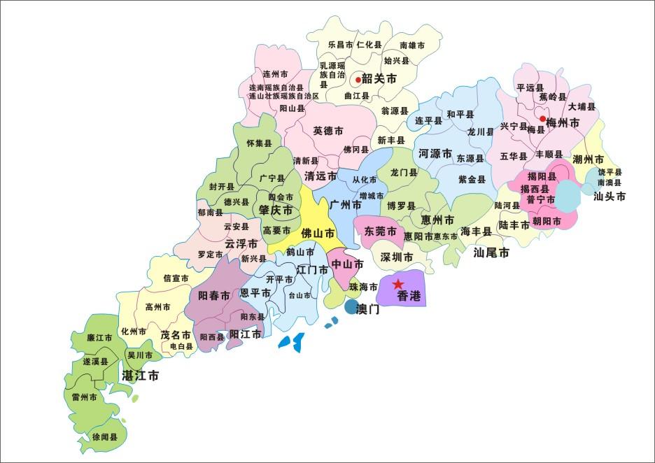 广东省行政区划图