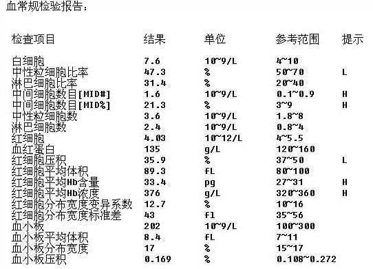 血常规指标