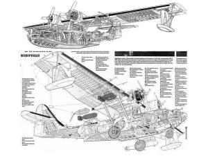PBY水上飞机结构剖视图