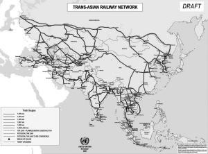 欧亚铁路线路图泛亚铁路东盟通道北路连接欧洲和太平洋,沿途经德国