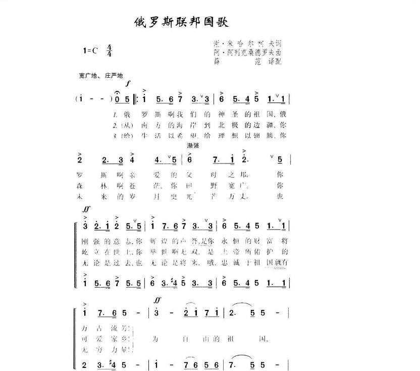 国歌管乐总谱五线谱