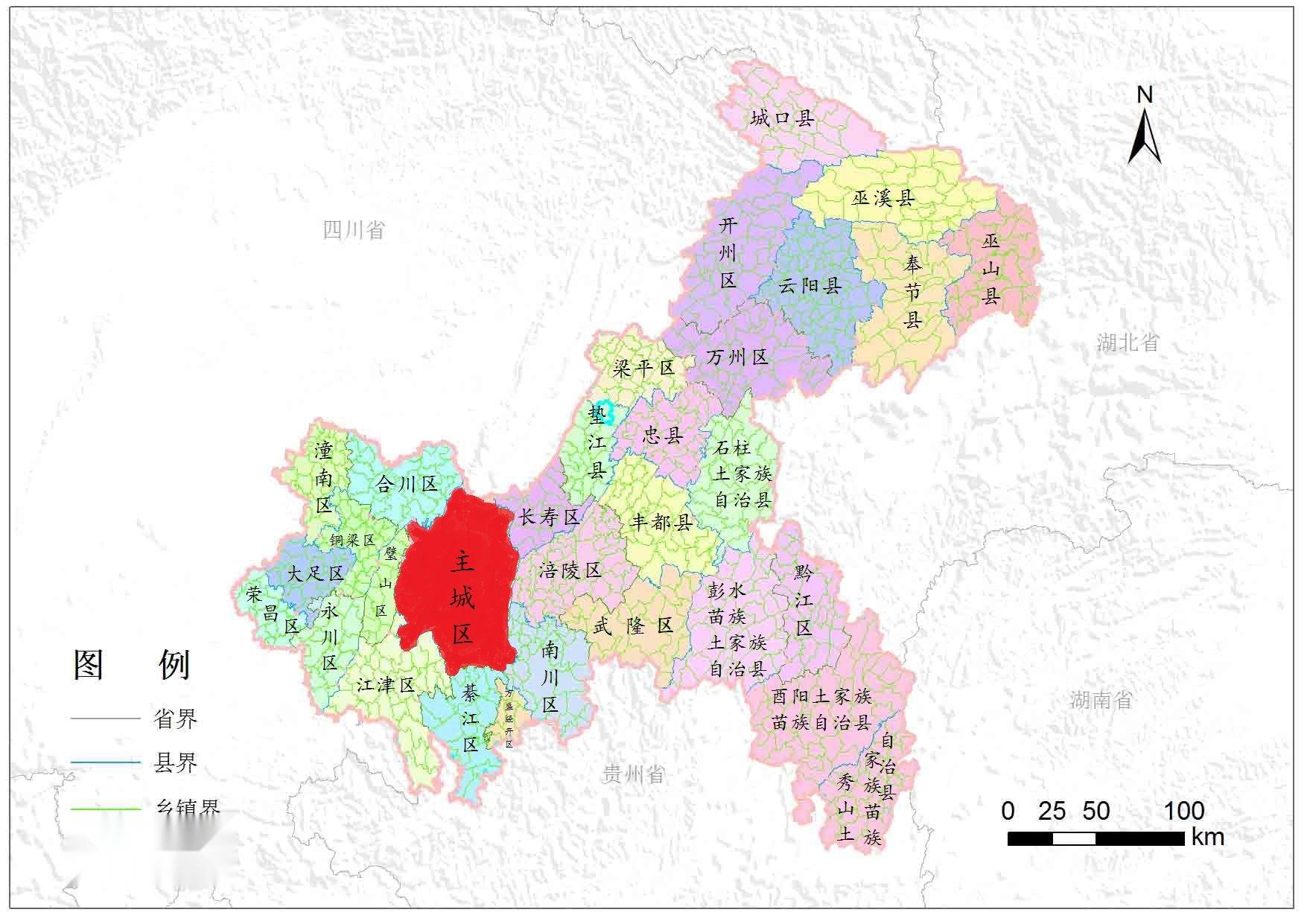 重庆行政地图