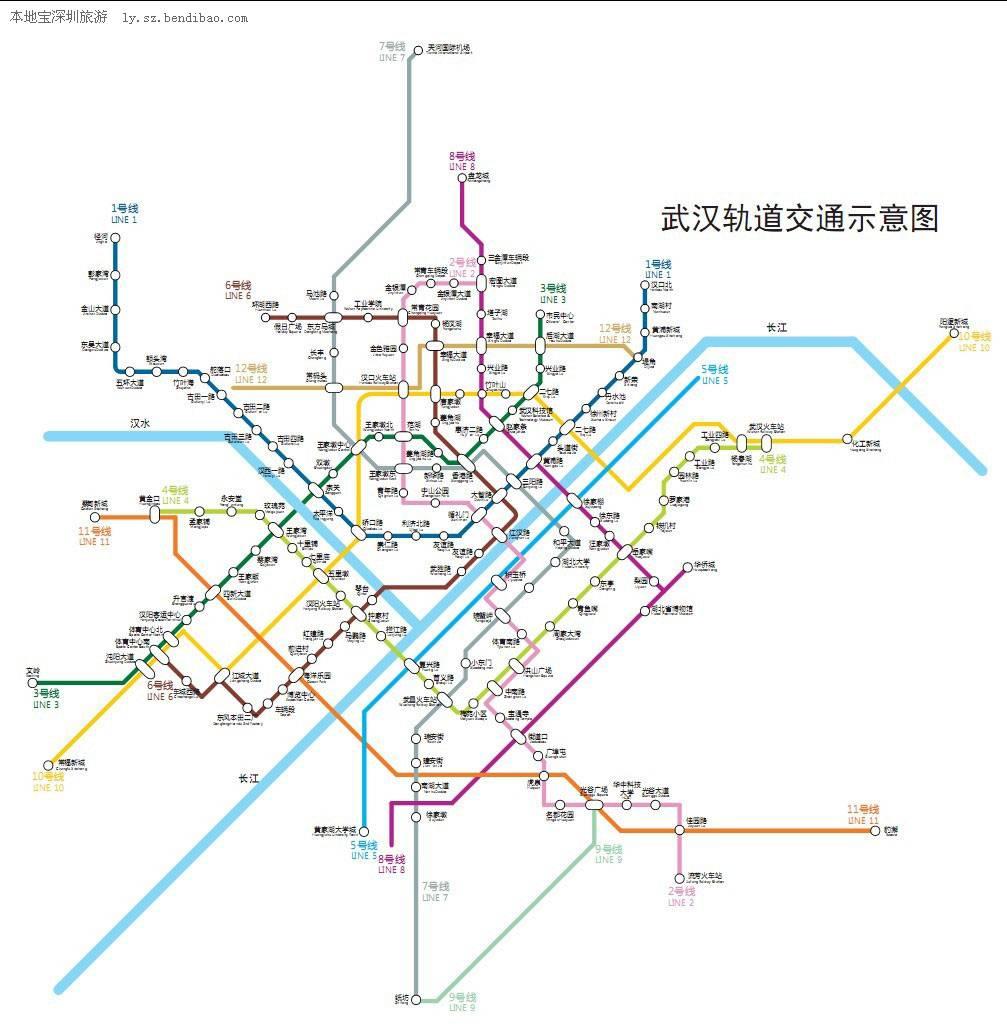 武汉地铁轨道交通图