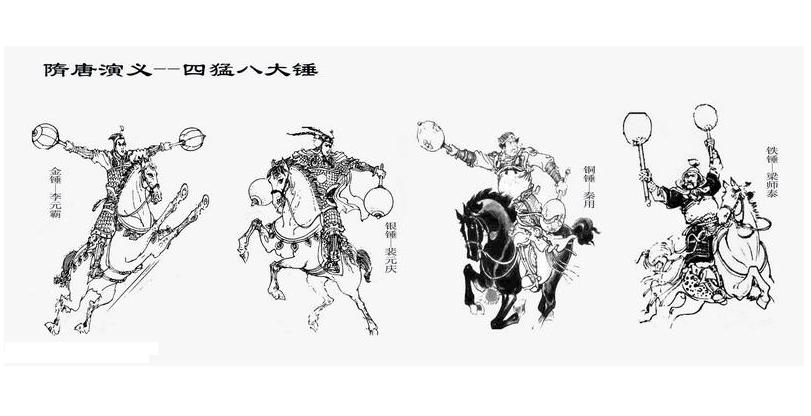 同义词  收藏 分享 编辑词条 四猛八大锤一般为四名分别使用金银铜铁