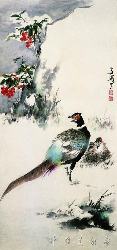 《雉鸡》是中国美术家王雪涛于1965年创作的一幅纸本水墨设色国画