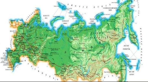 俄罗斯位于欧洲东部和亚洲北部,其欧洲领土的大部分是东欧平原