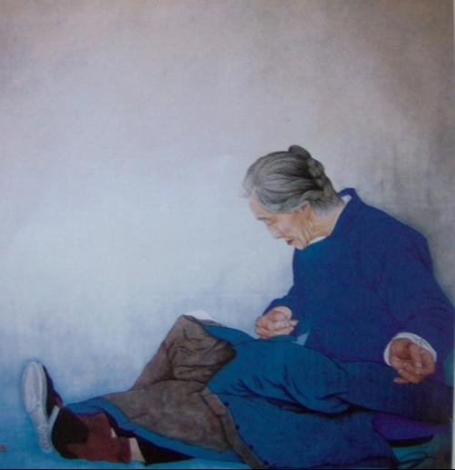 工笔人物画 慈母情>