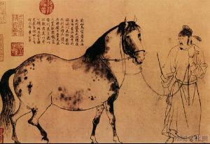 李公麟《五马图》局部