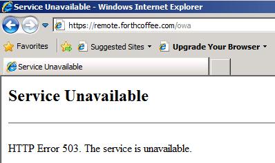 503 service temporarily unavailable
