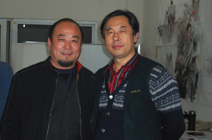 西域王葡萄与新汉画创始人王阔海合影