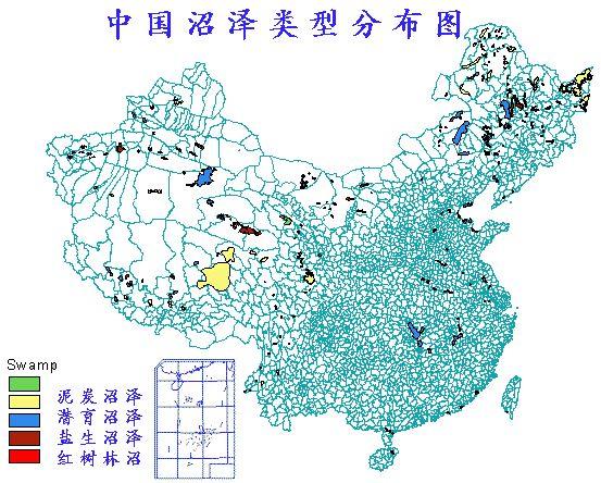 中国沼泽分布图