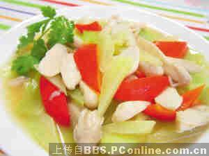 鸡腿菇炒莴笋