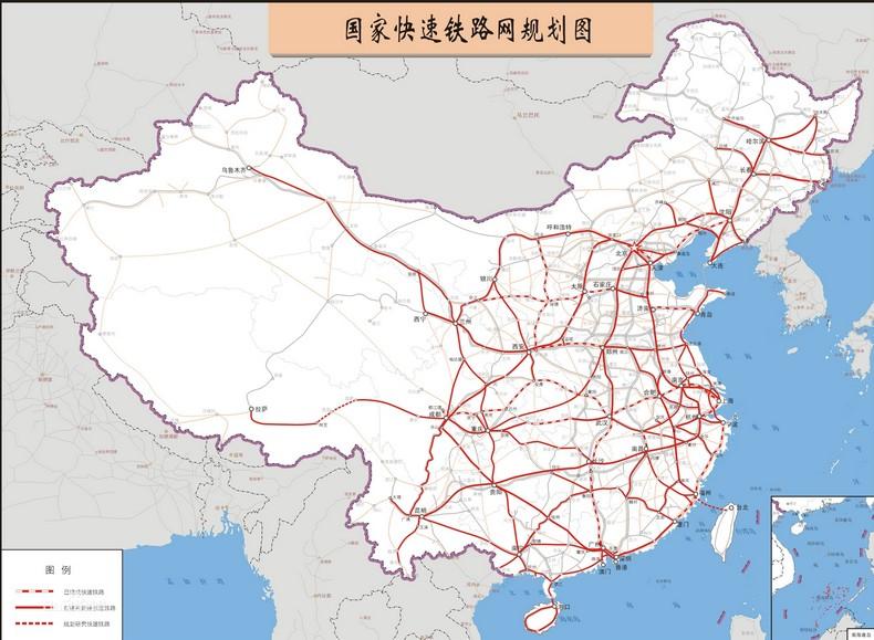 中国高铁高速铁路规划图