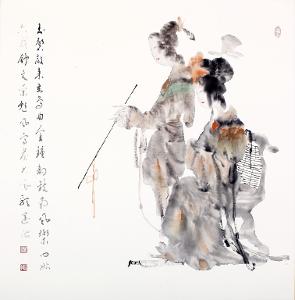 玉磬敲来玄鸟曲69x69CM