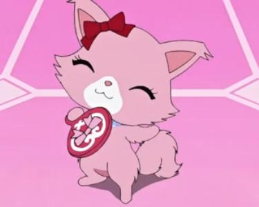 卡内特,是代表爱情的"石榴石"宝石宠物,第一部她有着粉红色的波斯猫