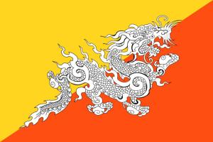 不丹国旗的变种；有不同风格的呈现龙