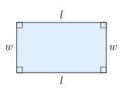 这个长方形的面积是 lw.