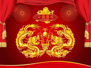 长条形的双龙戏珠