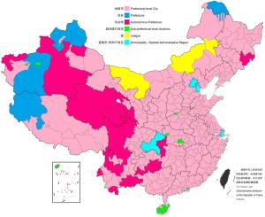 截至2017年10月地级市（粉色）