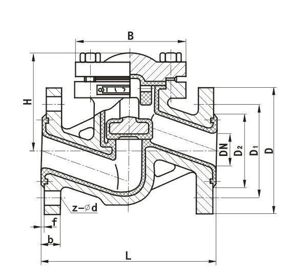 升降式止回閥結構圖