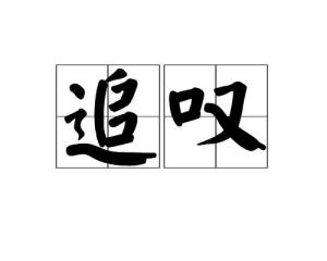 中文名追叹释义追溯往事而感叹拼音zhuī tàn出处《陈太丘碑文》目录