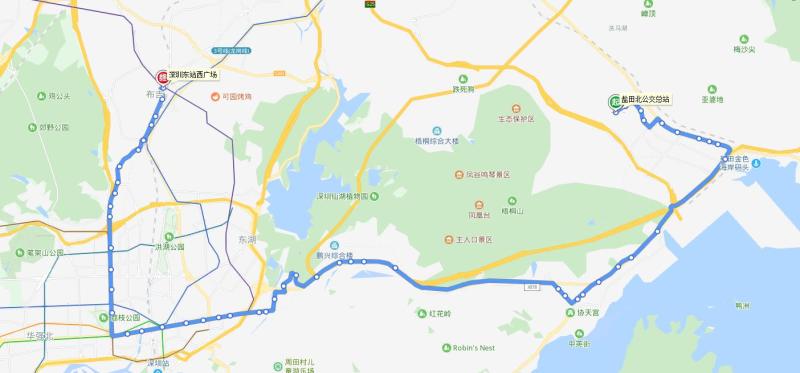 深圳公交85路上行线路走向图