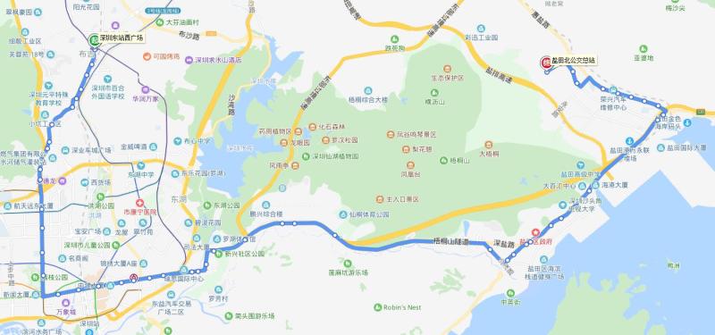 深圳公交85路下行线路走向图